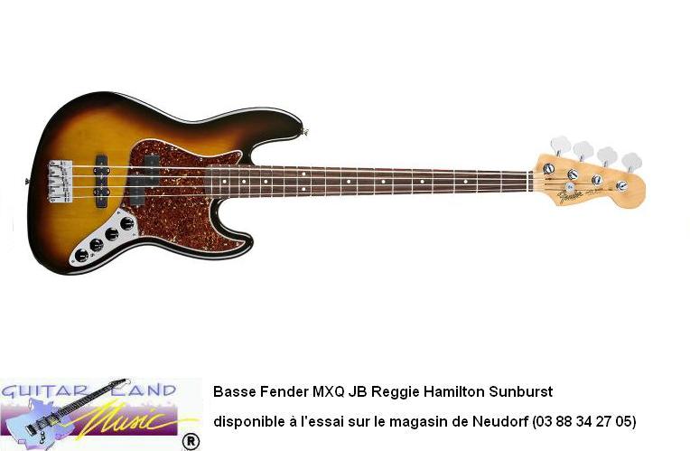 Basse Fender MXQ JB Reggie Hamilton Sunburst